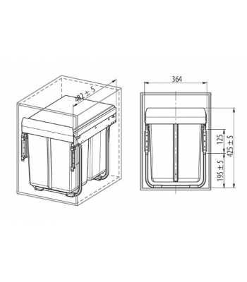 Kosz do segregacji 20+2x10L